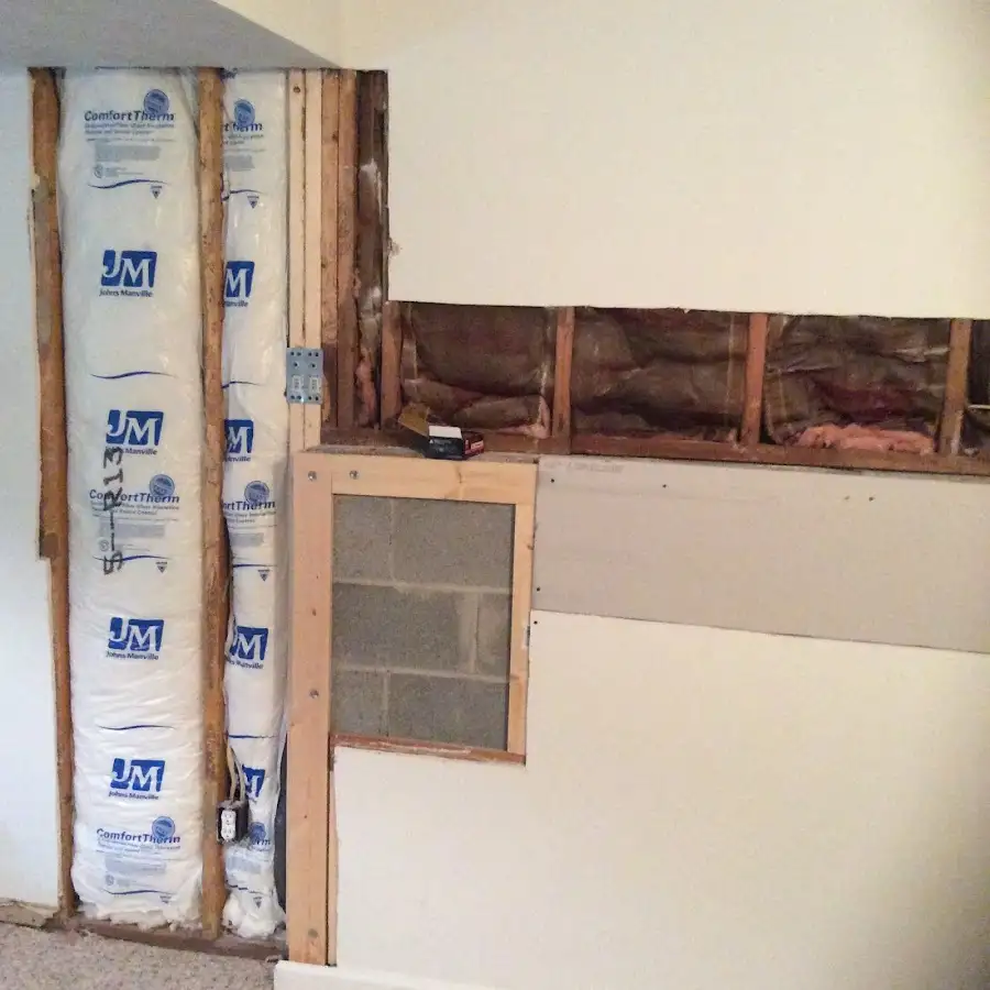 Wall insulation replacement during Odor Removal & Deodorization in Massanetta Springs